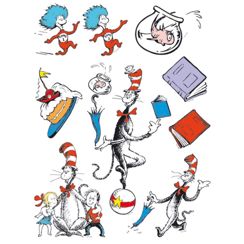 Cat In The Hat Characters 12 X 17 Window Clings