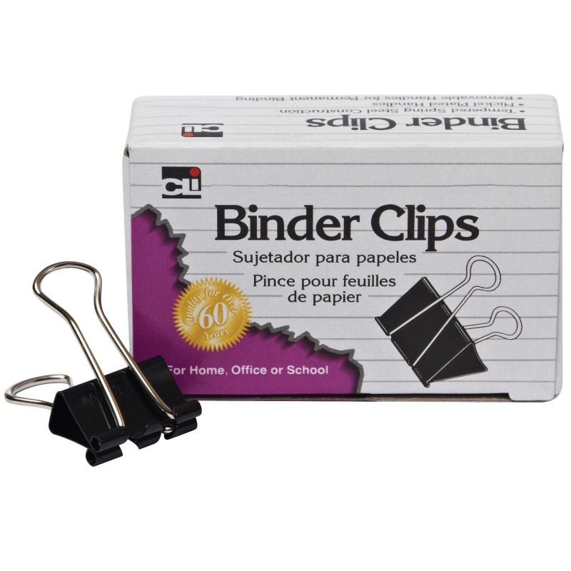 Binder Clips 12Ct 5/8In Medium Capacity 1 1/4In Wide