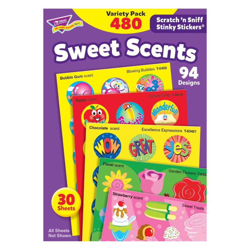 Stinky Stickers Sweet Shapes 480/Pk Acid-Free Super Saver Pk