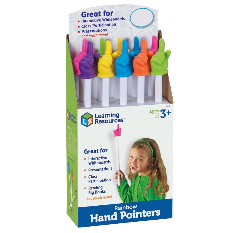 Rainbow Hand Pointers 10/Set Pop Display