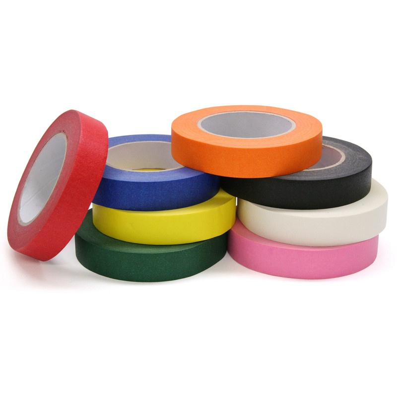 Colored Masking Tape 8 Roll Assortd 1X60 Yrds