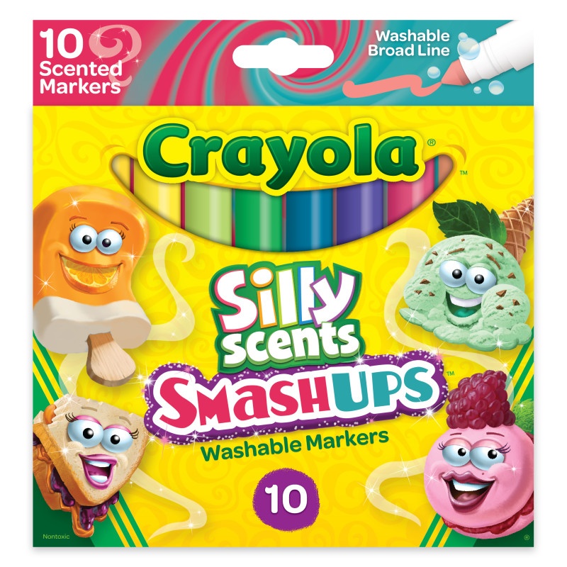 10Ct Broad Smash Ups Scent Markers Washable Silly Scents
