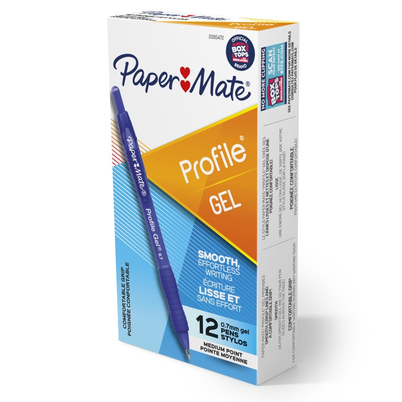 Box Of 12 Blue Profile Gel Rt Pens Papermate