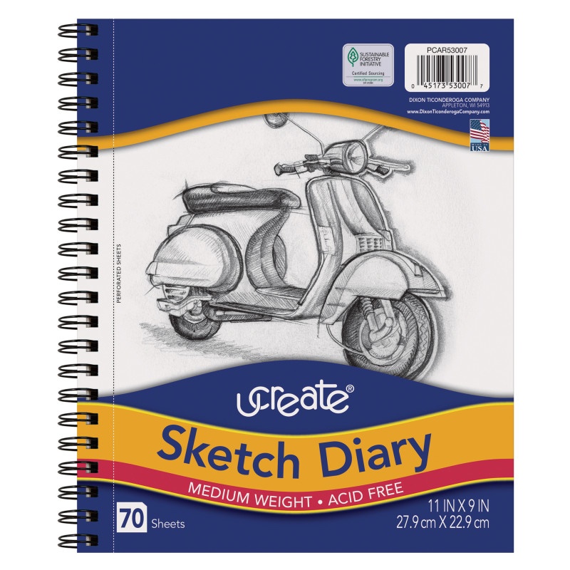Sketch Diary Medium Weight 11X9 70 Sheets