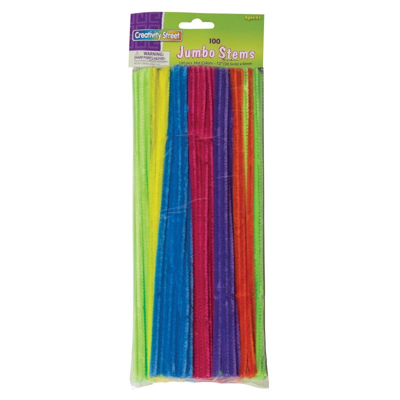 Jumbo Stems Hot Assorted Colors 100 Pieces