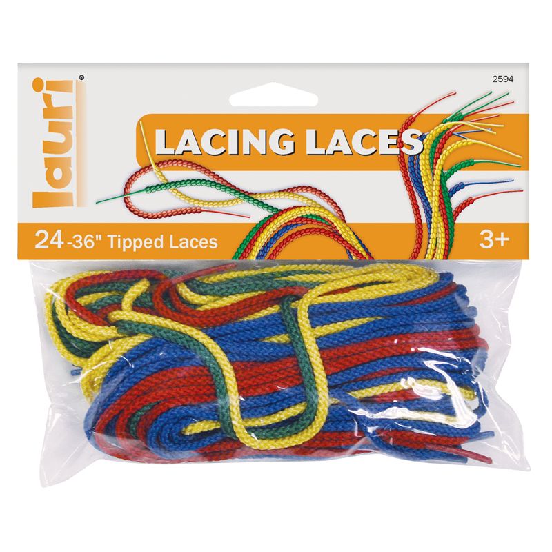 Laces For Lacing 24Pk 36In Long 1In Tips Assorted Colors