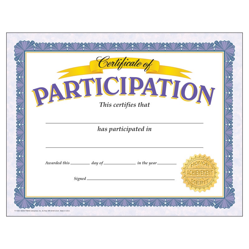 Certificate Of Participation 30/Pk