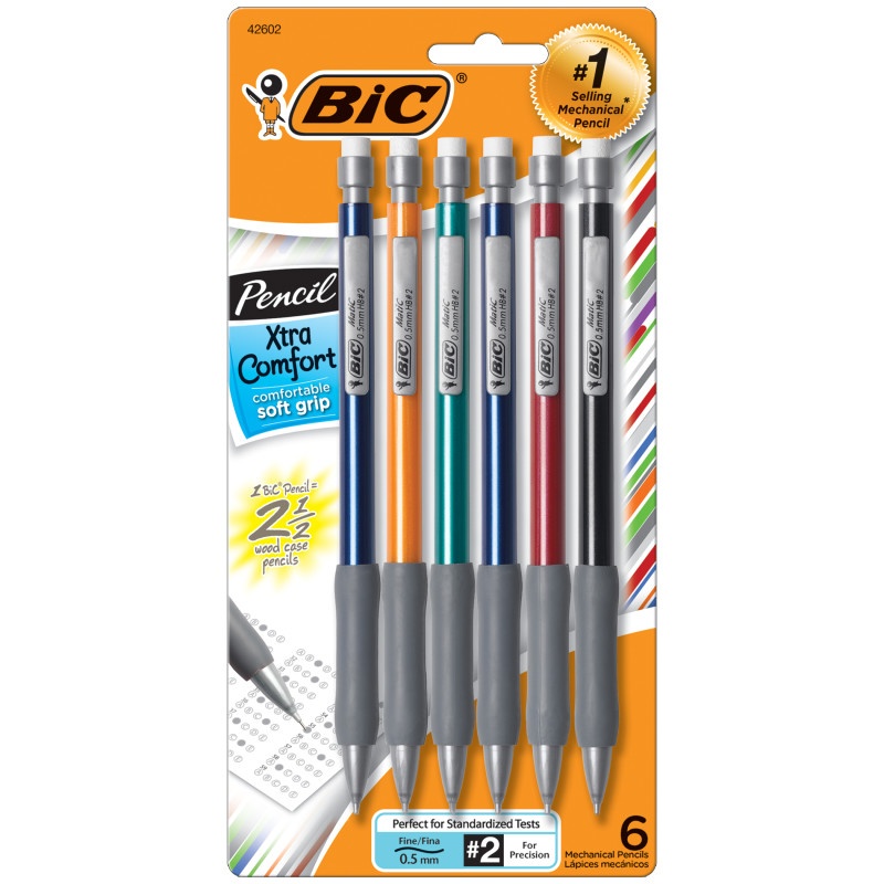 Bic Xtra Comfort 6 Pack Mechanical Pencils.5Mm