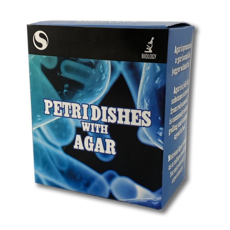 Plastic Petri Dish Set Of 3 W/Agar