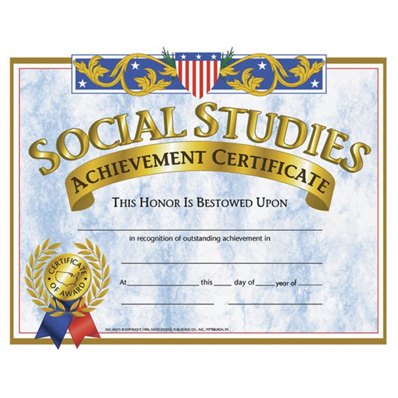 Certificates Social Studies 30/Pk 8.5 X 11