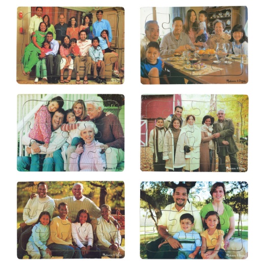 Realistic Multigenerational Multicultural Family Puzzle Set