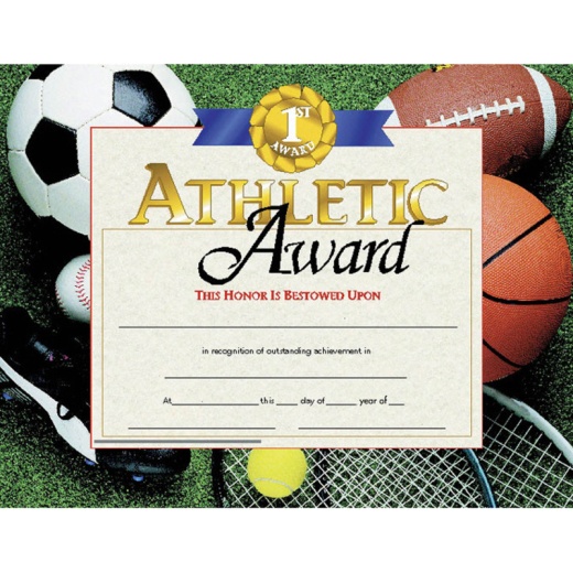 Athletic Award Certificates 30 Pk 8.5 X 11