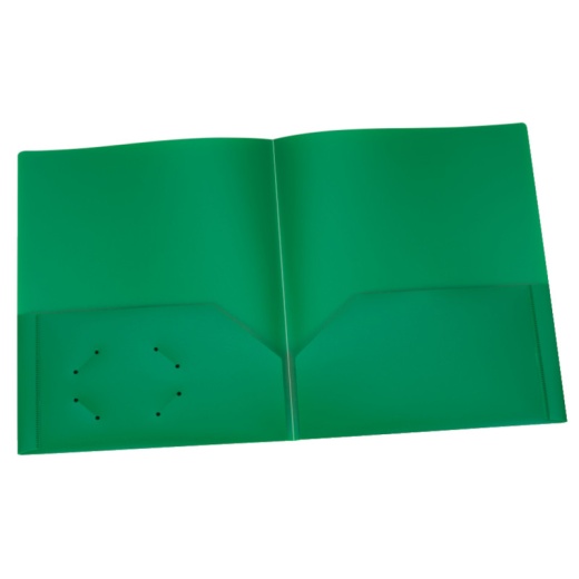 Green 25/Pk Poly 2Pocket Portfolio