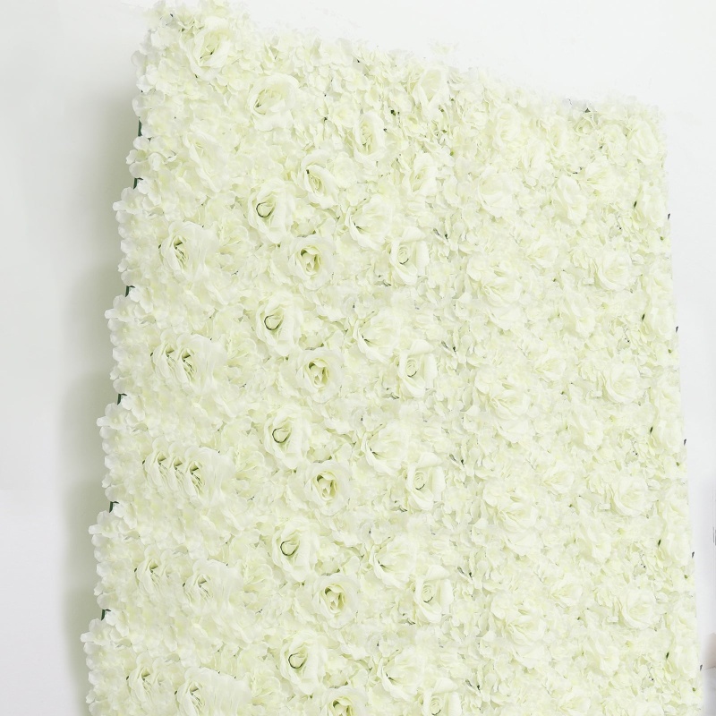 11 Sq Ft. Cream 3D Silk Rose And Hydrangea Flower Wall Mat Backdrop