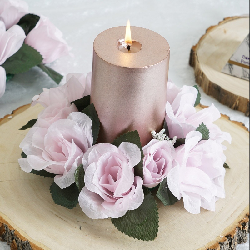 candlestick garland wedding table decor flower decorations Flower Wreath  Candle Rings Candle Rings Wreaths roses garland artificial flower candle rings  silk cloth Eucalyptus : Amazon.co.uk: Home & Kitchen
