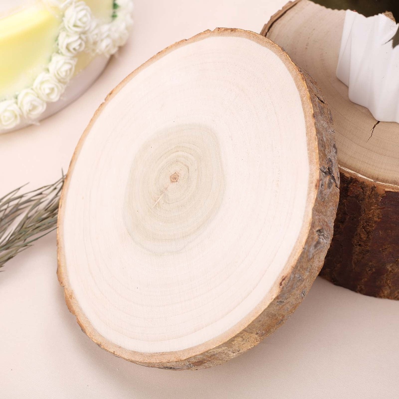 Rustic Natural Wood Slices, Round Poplar Wood Slabs, Table Centerpieces 9  Dia