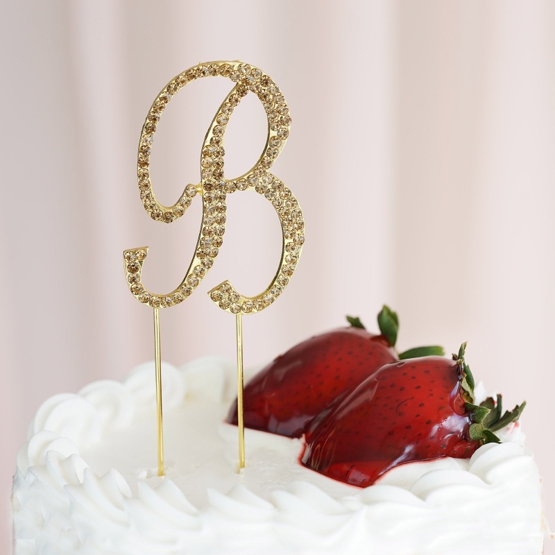 Mr. & Mrs. Twisted Wire Cake Topper - Gold