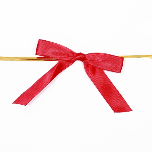 Twist Tie Bows, Gold Ribbon for Gift Wrapping and Crafts (2.5 x 3 In, 100  Pack)