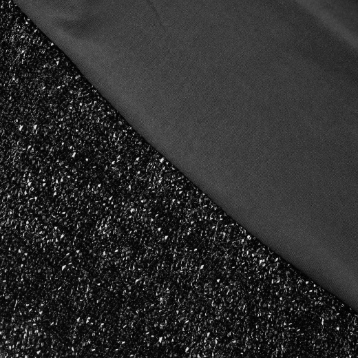 Black Spandex Stretch Banquet Chair Cover, Fitted With Metallic Shimmer  Tinsel Back