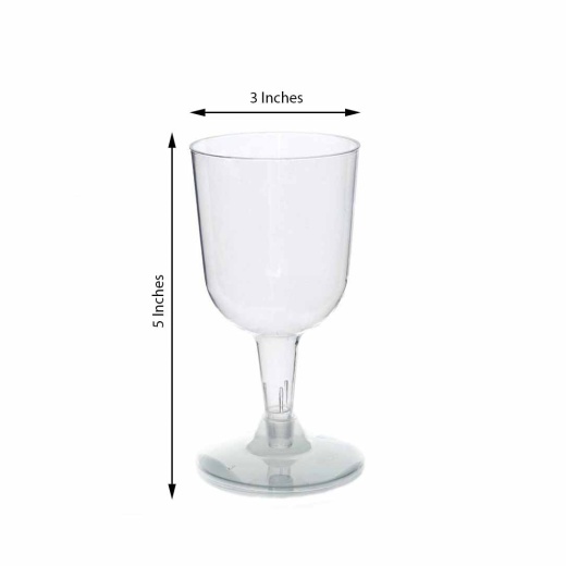 20 Pack Clear Plastic Short Stem Wine Glasses, Crystal Collection  Disposable Wine Cups 6Oz