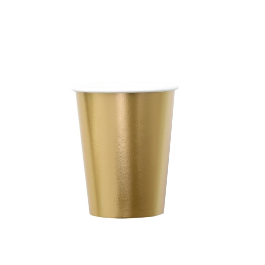 24 Pack Metallic Gold Paper Cups, Disposable Party Cup Tableware All  Purpose 9Oz