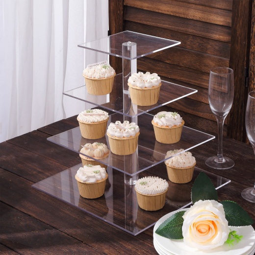 3 Tier Clear Cake Stand, Acrylic Cake Stand Riser, Display Stand for Cakes,  Food Display, Cupcake Holder, Wedding Sweet Stand 
