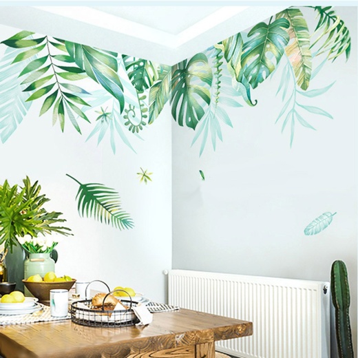 Green Hanging Terrarium Plants Removable PVC Wall Stickers