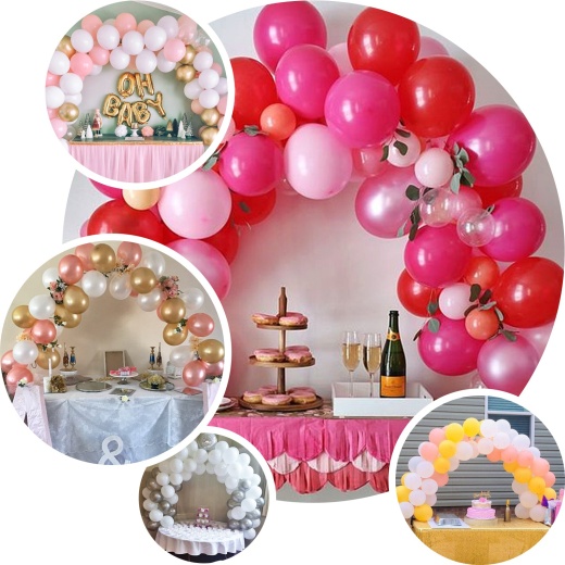 12 ft Balloon Arch Stand Kit for 6 feet table - White