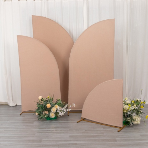 7 ft Fitted Matte Spandex Round Top Wedding Arch Backdrop STAND