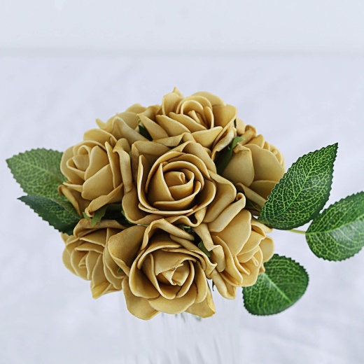 Champagne Rose Stem | Artificial Flowers | Fake Roses | Silk Roses | Faux  Flowers | Flowers in Bulk (1 stem)