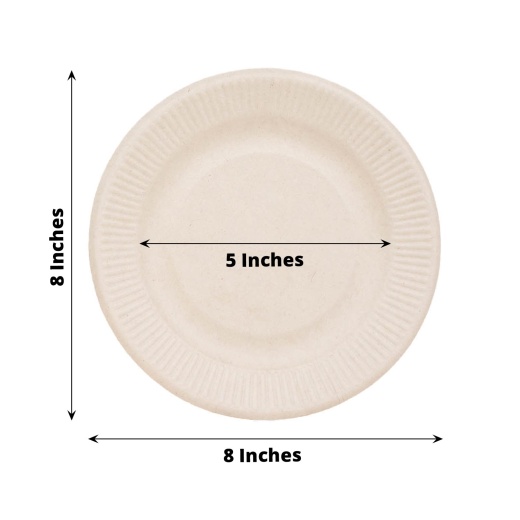9 inch Natural Compostable & Disposable Sugarcane Plates, 300 Pack