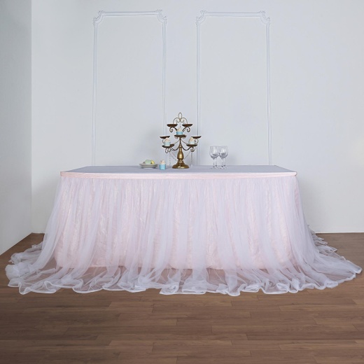 White tulle table clearance skirt