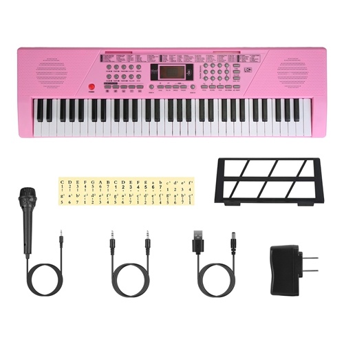 Imountek 61 Keys Digital Music Keyboard Electric Piano Electronic Musical Instrument Kids Learning Keyboard With Stand Light Up Keys Microphone For 3-12 Year o