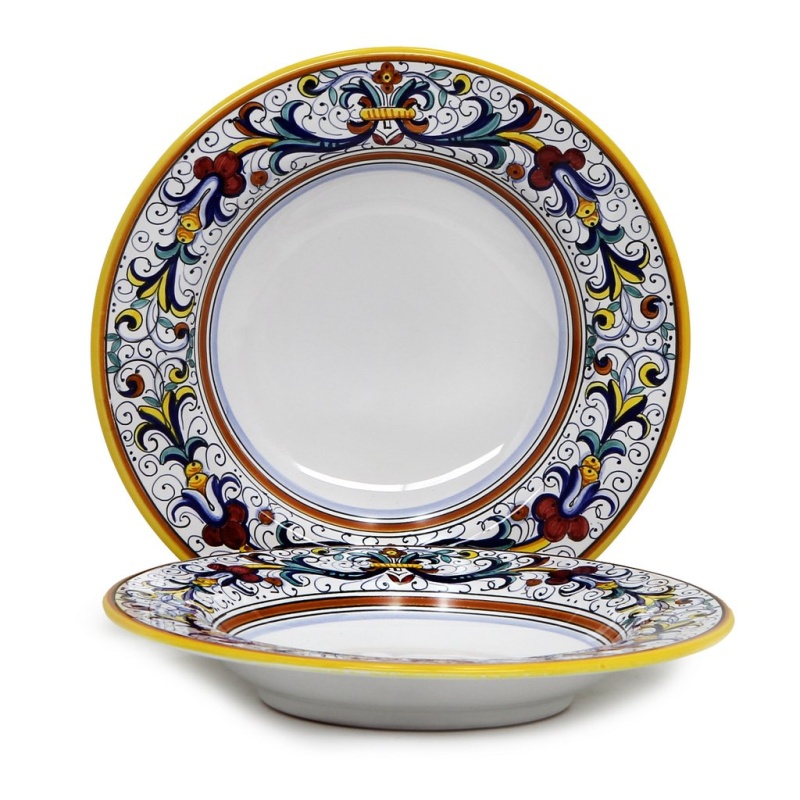 Ricco Deruta Rim Pasta Soup Plate (White Center)