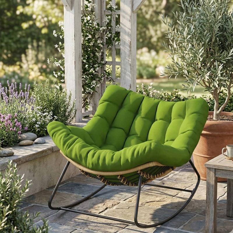 Outdoor Rocking Chair, Oversized Papasan Chair