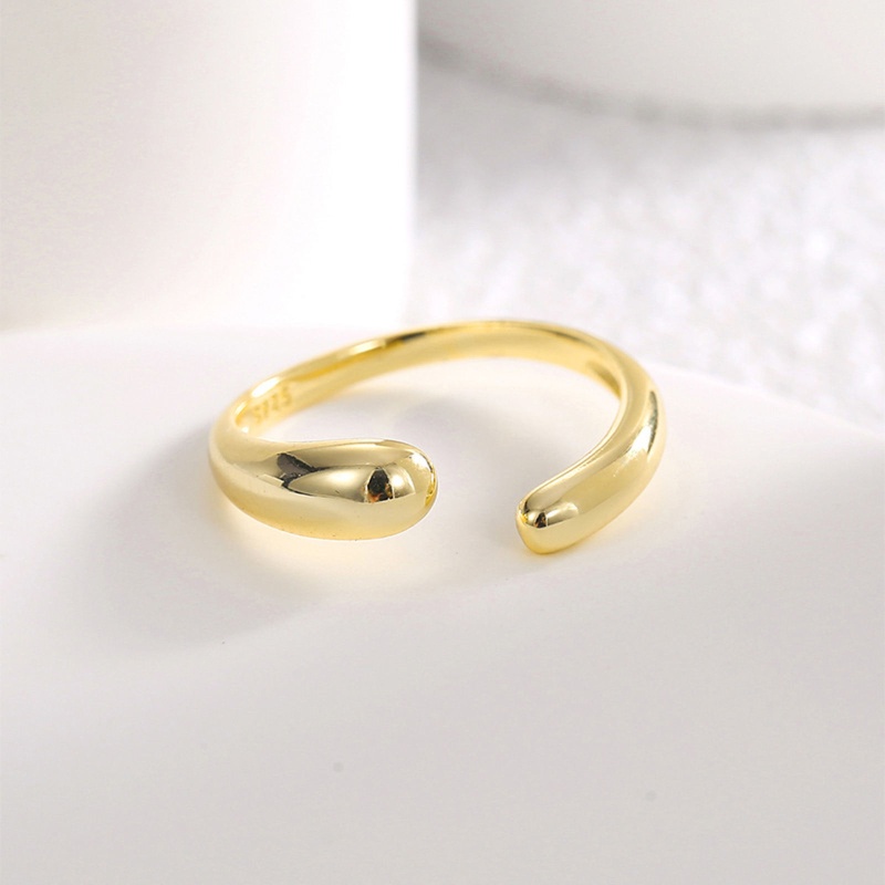 Eco-Friendly Stylish Simple 18K Real Gold Plated Copper Open Rings Unisex Anniversary 17Mm(Us Size 6.5), 1 Piece