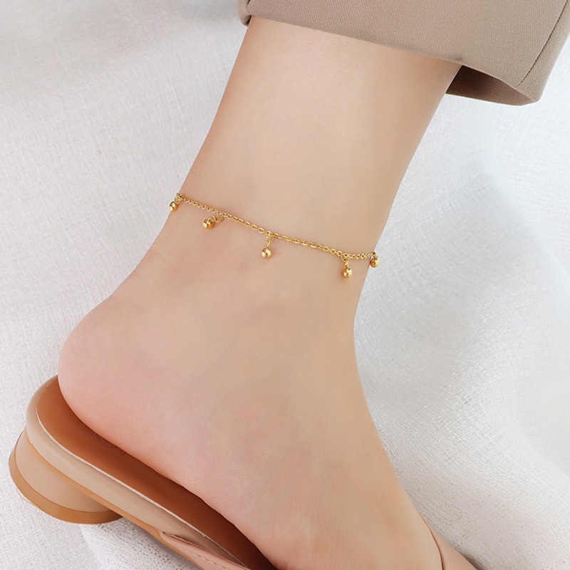 304 Stainless Steel Stylish Anklet Tassel 18K Real Gold Plated 20Cm(7 7/8") Long, 1 Piece