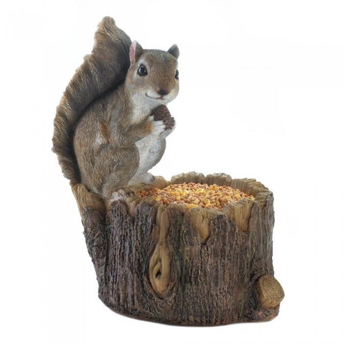 Squirrel Tree Trunk Bird Feeder