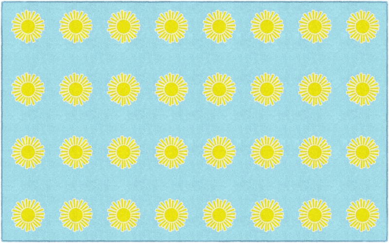 Sun On Blue Criss Cross 7'6" X 12'