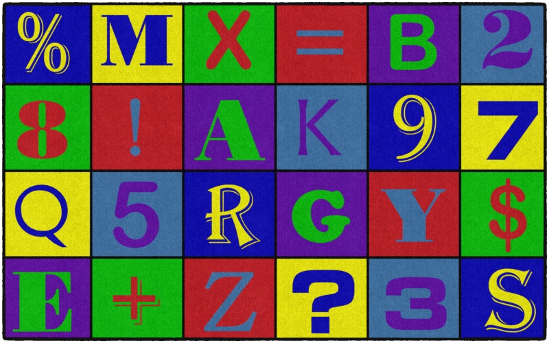 Alphabet Number Jumble 3' X 5'