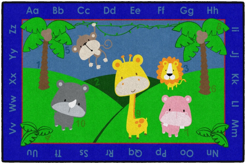 Cutie Jungle Alphabet 4'X6'