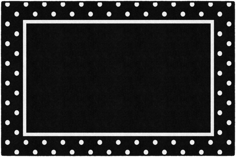 Simply Stylish Tropical Black & White Polka Dot Border 5' x 7'6"