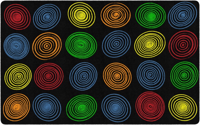 Circles Black And Multi 7'6" X12'