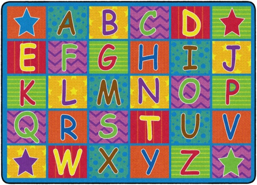 Cheerful Alphabet 6'x8'4" School Rug
