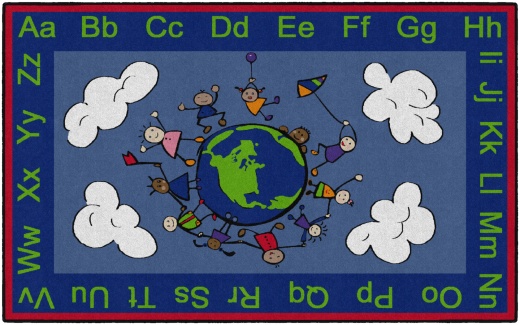 Happy World 5' X 8' Educational Nursery Carpet