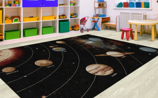 Solar System Orbit 7' 6" X 12' Kids Rug