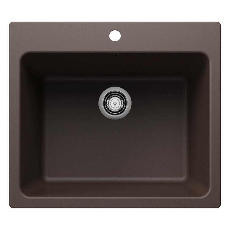Liven 25 x 22 in. Drop-In and Undermount Laundry Sink in Cafe Brown
