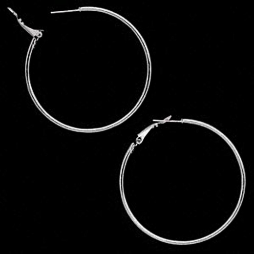 Fashion Hut Jewelry Surgical Steel Hoop Earrings - Hypoallergenic 50mm Leverback Style