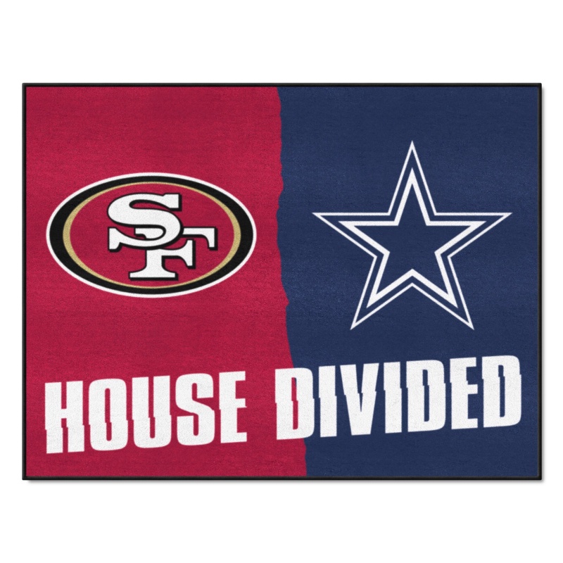 Nfl House Divided 49Ers Cowboys House Divided Mat