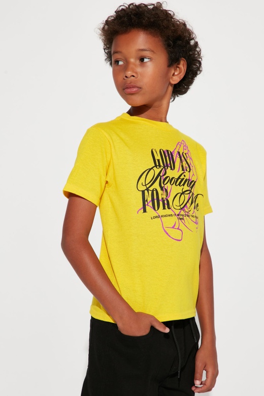 Mini God Is Rooting For Me Short Sleeve Tee - Yellow